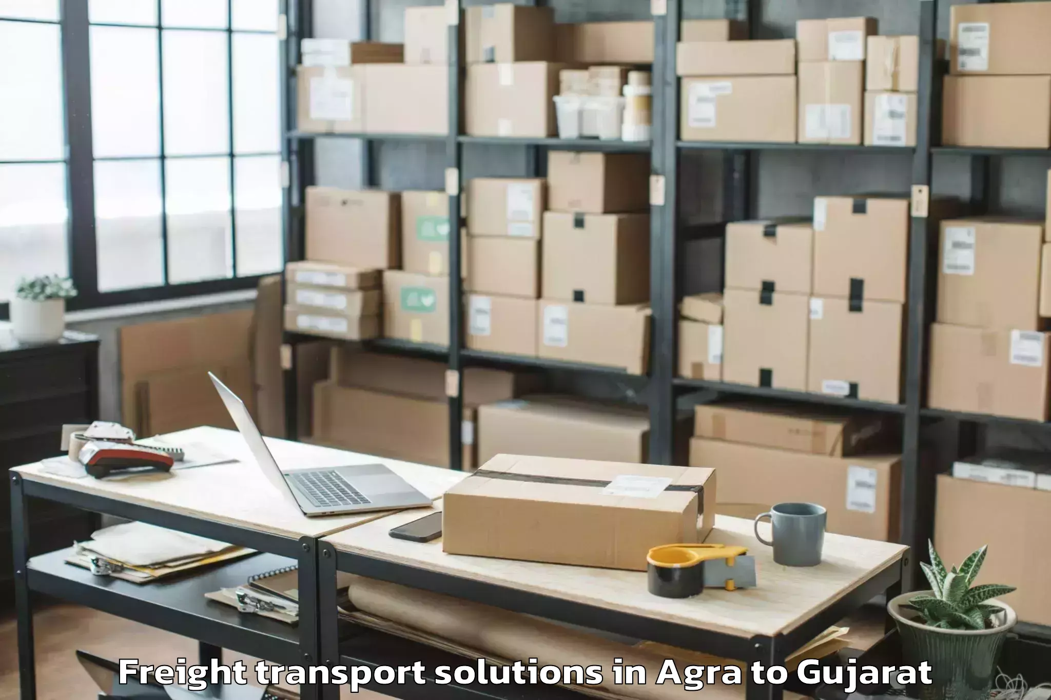 Trusted Agra to Visavadar Freight Transport Solutions